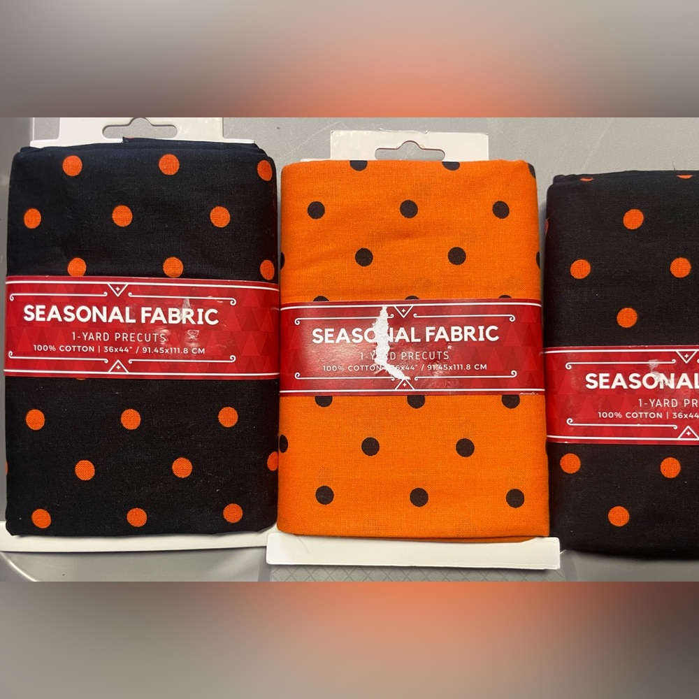 Black and Orange Polka Dot Fabric‎ Bundle! NWT!